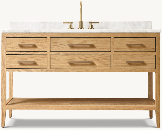 French Contemporary Single Extra-Wide Washstand