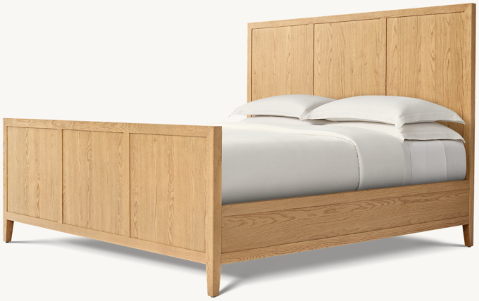 French Contemporary Panel Bed With Footboard