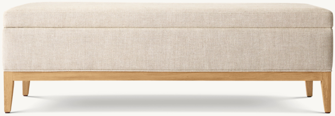 French Contemporary Fabric End-Of-Bed Storage Bench