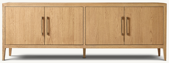 French Contemporary 4-door Media Console