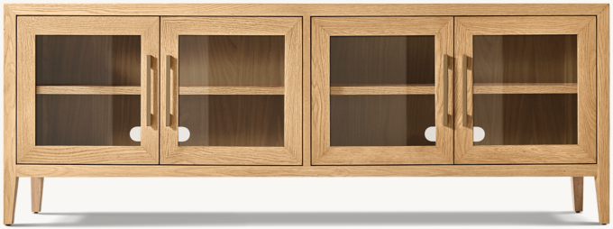 French Contemporary Glass 4-door Media Console