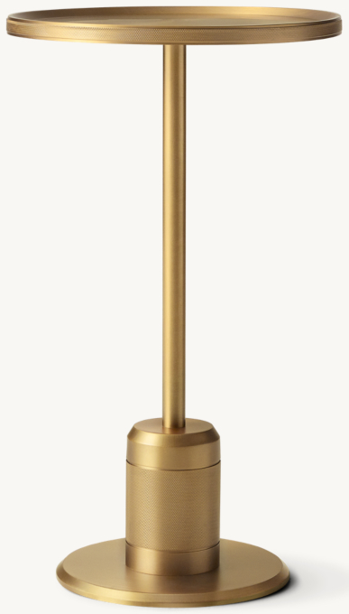 Cocktail table shown in Brushed Brass.