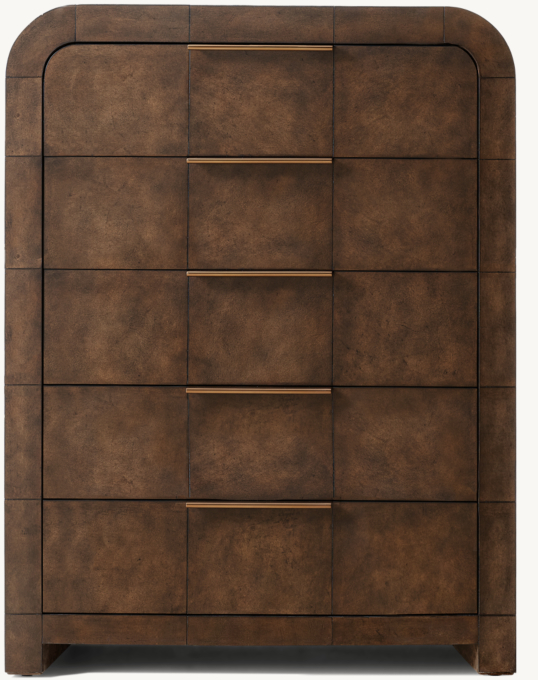 Lucien Parchment 5-Drawer Narrow Dresser