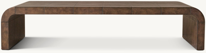 Front view of Lucien Parchment Coffee Table 