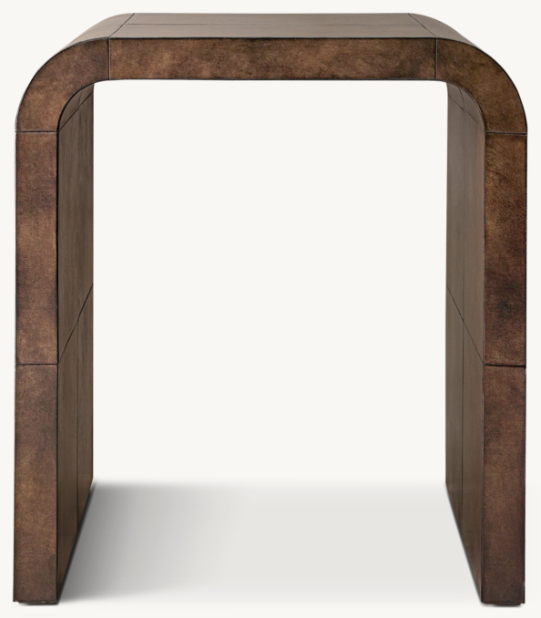 Front view of Lucien Parchment Side Table 