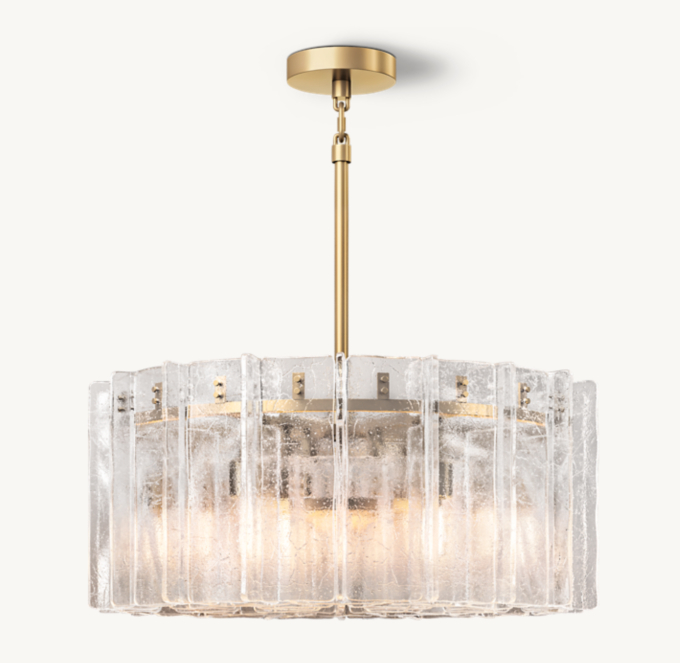 Lattice Clear Glass Round Chandelier 37\"