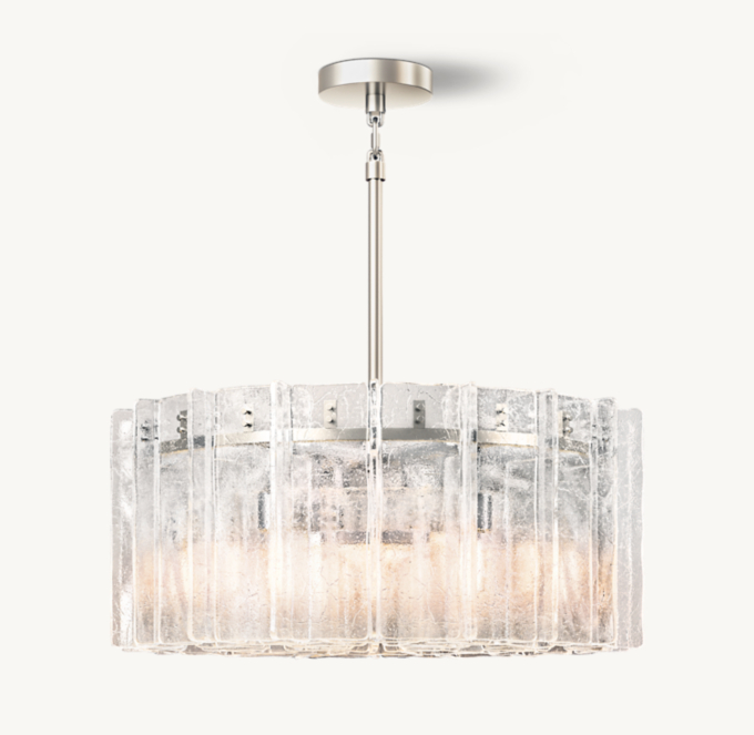 Lattice Clear Glass Round Chandelier 37\"