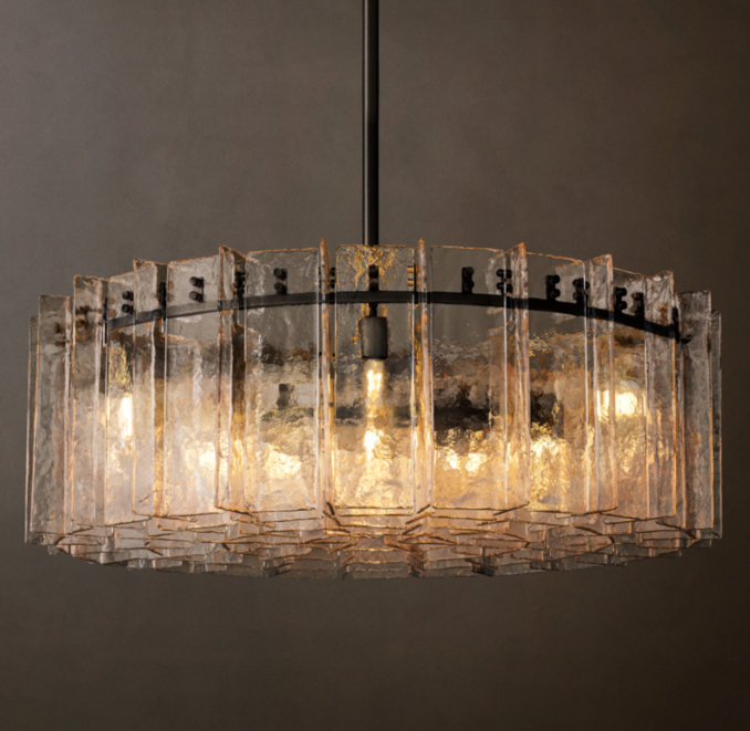 48" chandelier shown in Bronze.