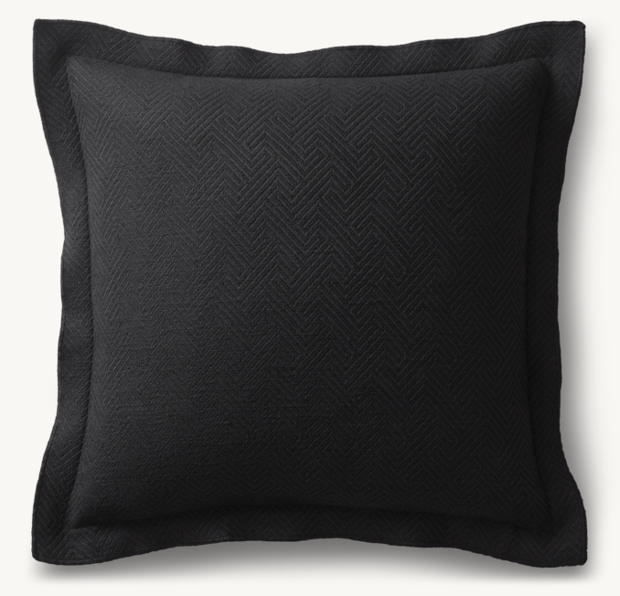 Overhead view of Italian Bergamo Labyrinth Flange Pillow Cover - Square 