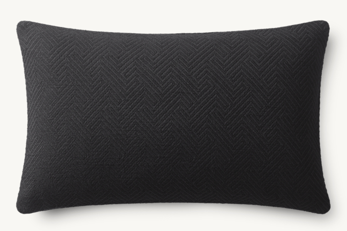 Overhead view of Italian Bergamo Labyrinth Knife-Edge Pillow Cover - Lumbar 