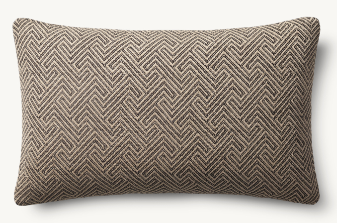 Overhead view of Italian Bergamo Labyrinth Knife-Edge Pillow Cover - Lumbar 