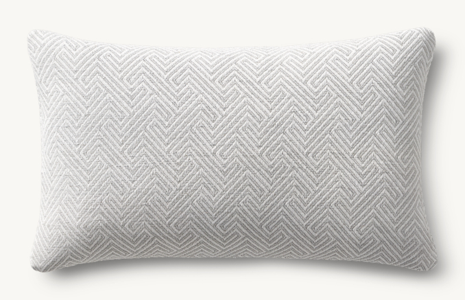 Overhead view of Italian Bergamo Labyrinth Knife-Edge Pillow Cover - Lumbar 