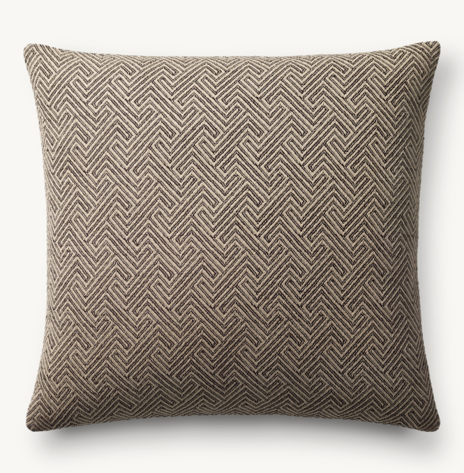 Overhead view of Italian Bergamo Labyrinth Knife-Edge Pillow Cover - Square 