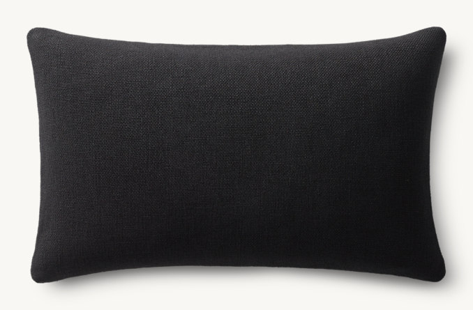 Overhead view of Italian Bergamo Basket Weave Knife-Edge Pillow Cover - Lumbar 