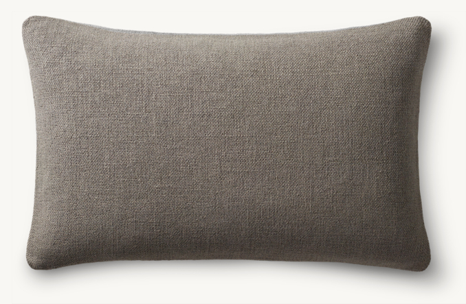 Overhead view of Italian Bergamo Basket Weave Knife-Edge Pillow Cover - Lumbar 