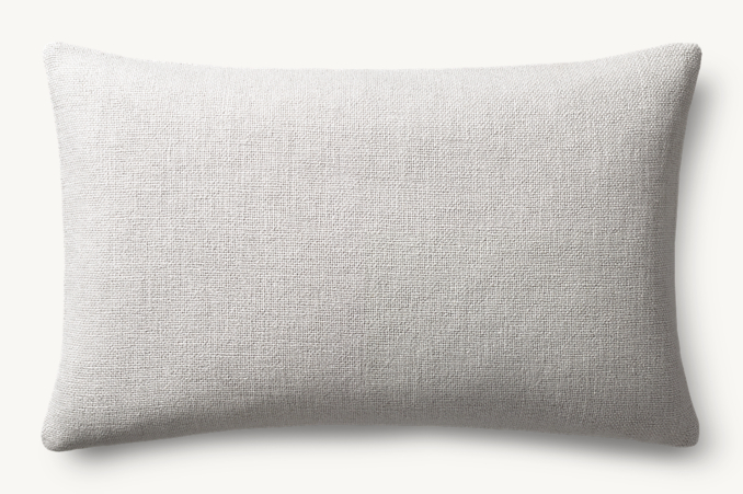 Overhead view of Italian Bergamo Basket Weave Knife-Edge Pillow Cover - Lumbar 