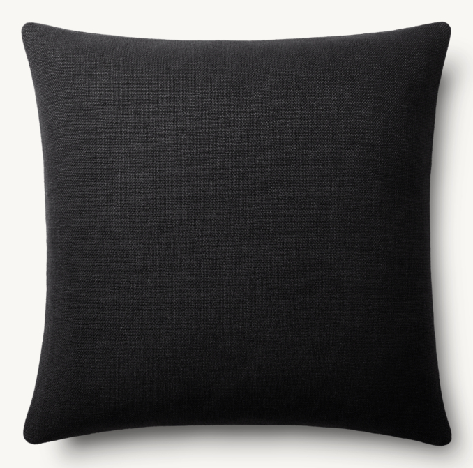Overhead view of Italian Bergamo Basket Weave Knife-Edge Pillow Cover - Square 