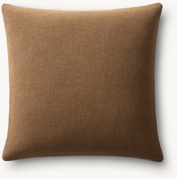 Overhead view of Italian Bergamo Basket Weave Knife-Edge Pillow Cover - Square 
