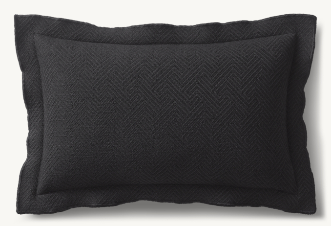 Overhead view of Italian Bergamo Labyrinth Flange Pillow Cover - Lumbar 