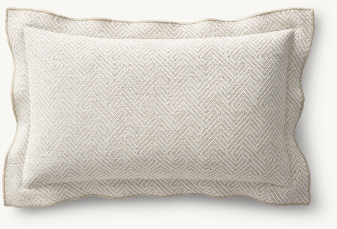 Overhead view of Italian Bergamo Labyrinth Flange Pillow Cover - Lumbar 