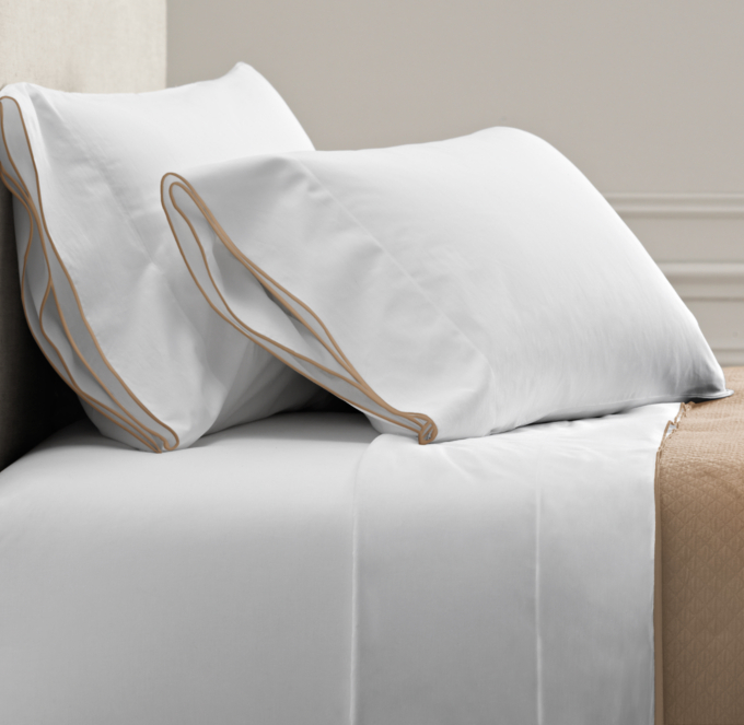 Italian Tipped Satin Stitch Sheet Set