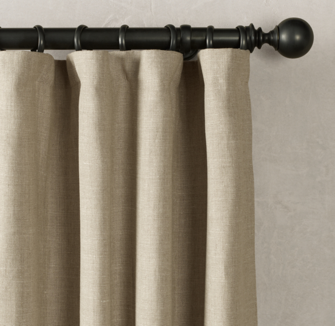 Belgian Textured Linen Drapery  RodPocket