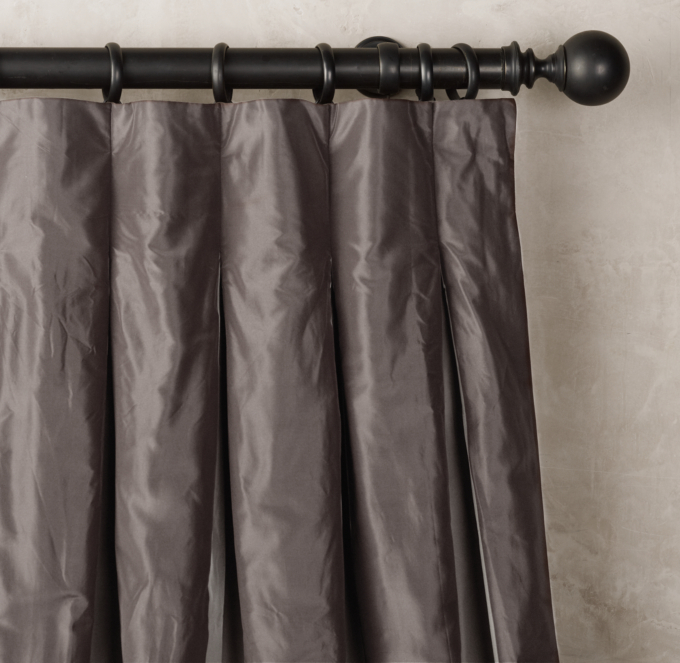 Silk Taffeta Pavilion Stripe Drapery Inverted Pleat