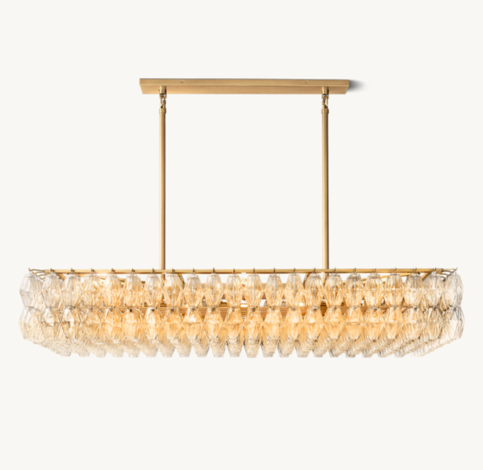 Chiara Clear Glass Rectangular Chandelier 54\"