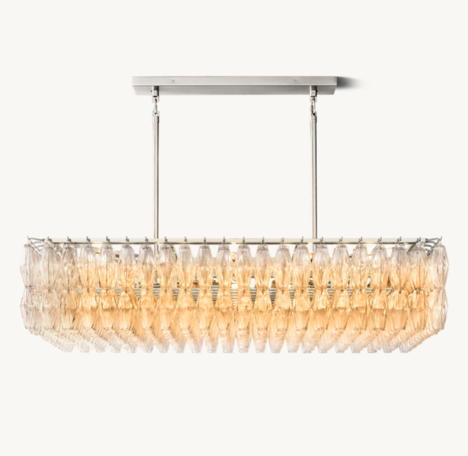 Chiara Clear Glass Rectangular Chandelier 54\"