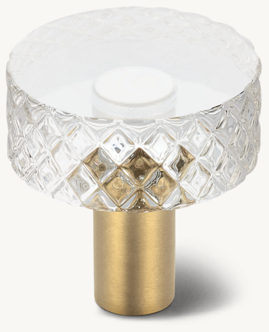 Front view of Lambeth Knurled Crystal Knob 
