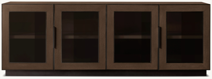 Cela Shagreen Glass 4-Door Media Console