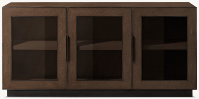 Cela Shagreen Glass Triple-Door Media Console