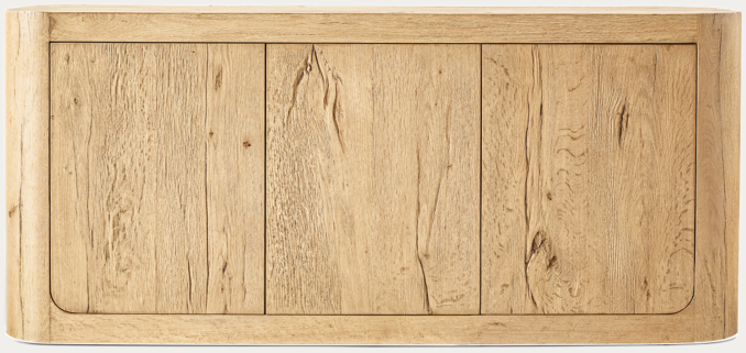 Front view of Oslo Triple-Door Media Console 
