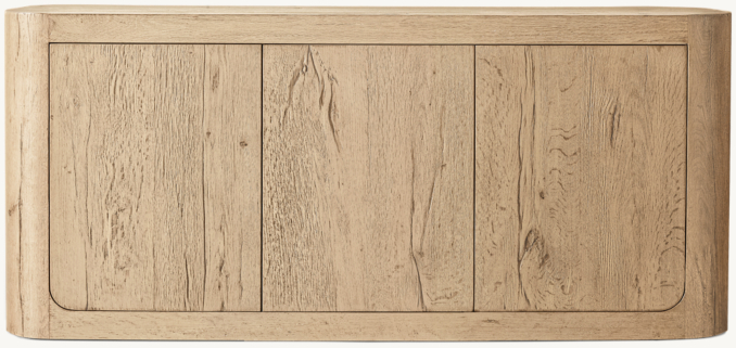 Front view of Oslo Triple-Door Media Console 