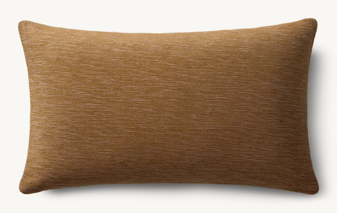 Overhead view of Seta Raw Silk Faille Pillow Cover - Lumbar 