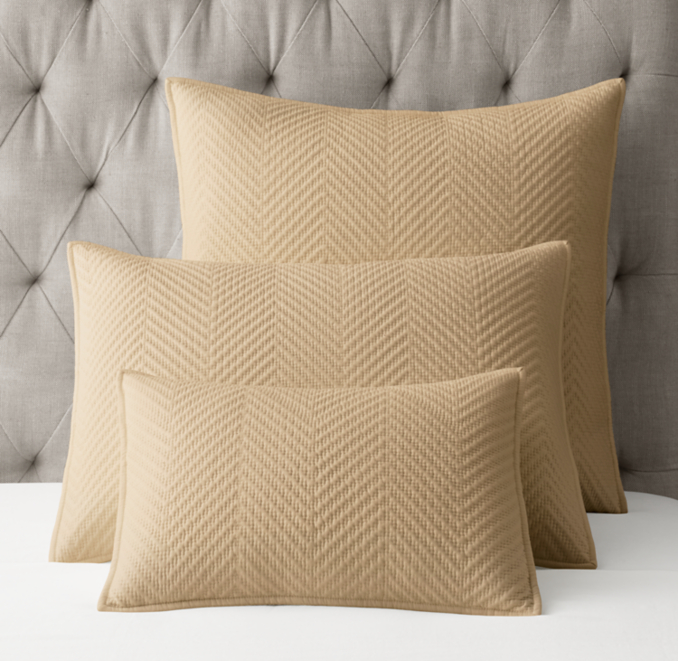 Front view of Washed Herringbone Sateen Sham 