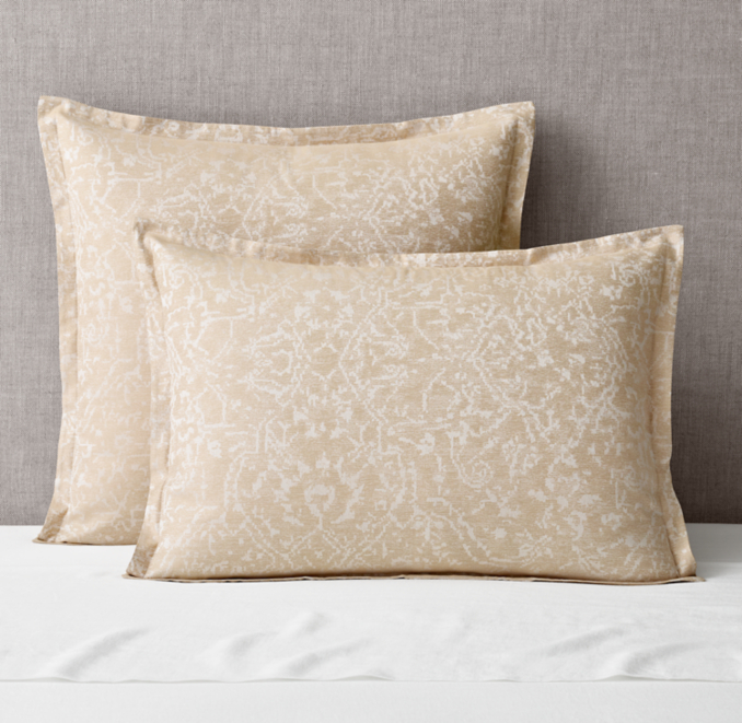 Front view of Italian Oushak Jacquard Sateen Sham  