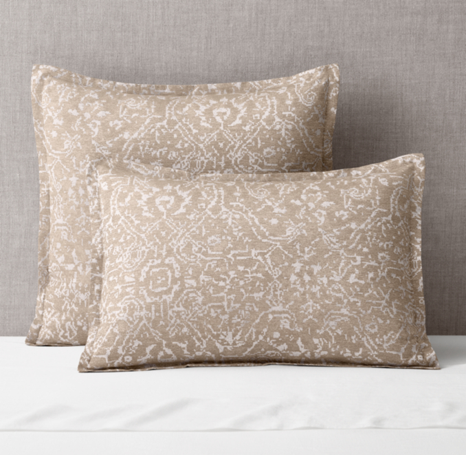 Front view of Italian Oushak Jacquard Sateen Sham  