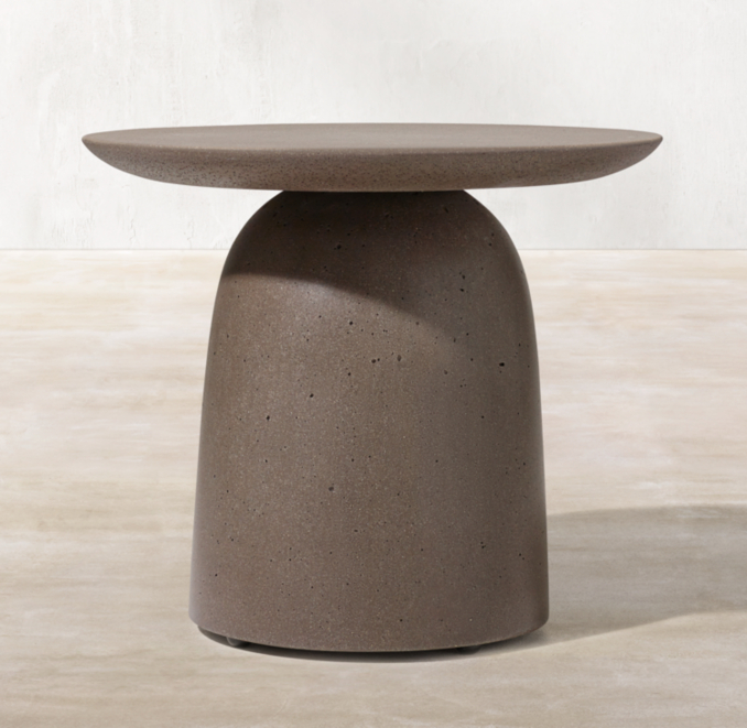 Ellisse Concrete Round Side Table