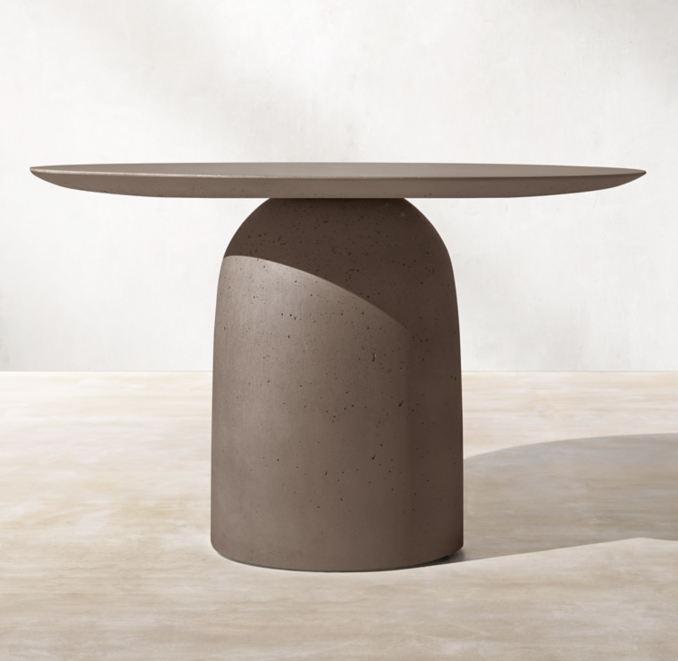 Ellisse Concrete Round Dining Table