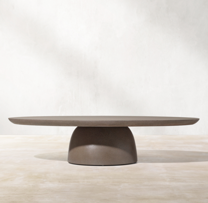 Ellisse Concrete Oval Coffee Table