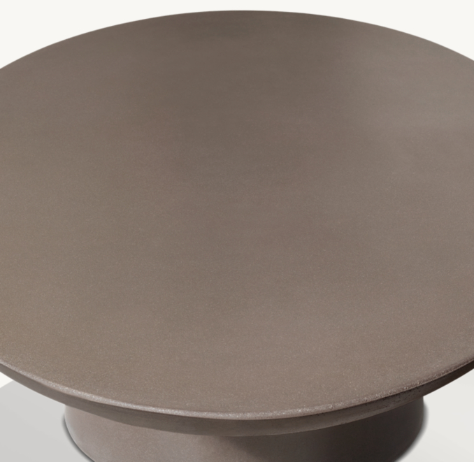Top view of Ellisse Concrete Oval Coffee Table  