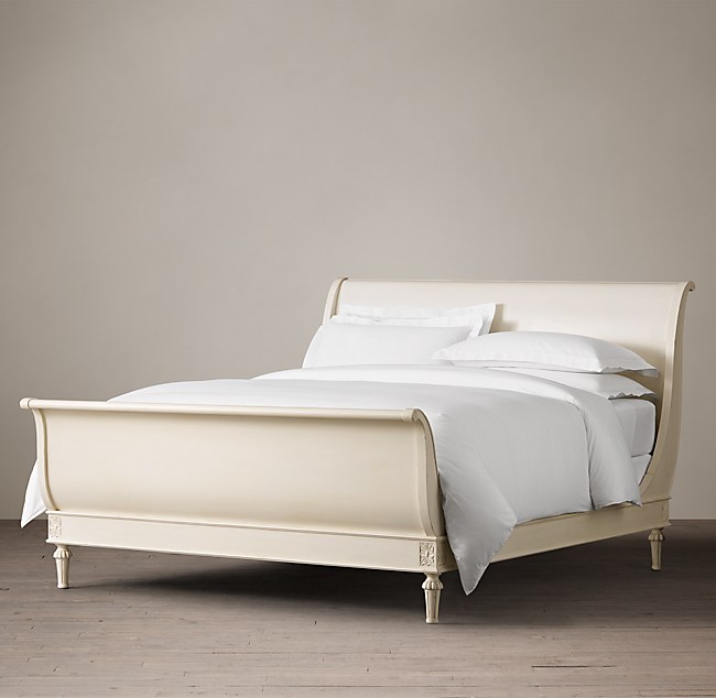 Empire Rosette Sleigh Bed With Footboard, Restoration Hardware King Sleigh Bed