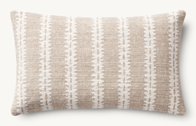 Nazaré Notched Stripe Outdoor Pillow Cover - Lumbar  