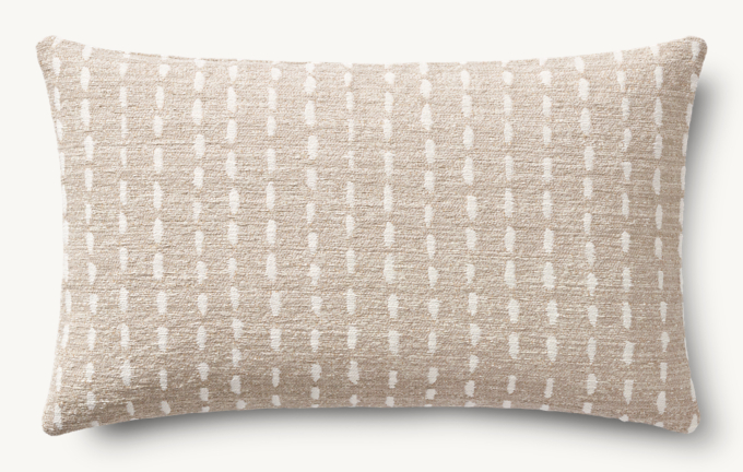 Nazaré Stitched Stripe Outdoor Pillow Cover - Lumbar  