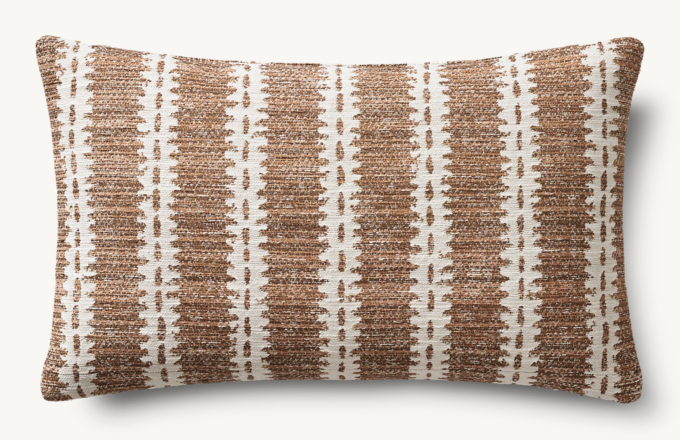 Nazaré Notched Stripe Outdoor Pillow Cover - Lumbar  