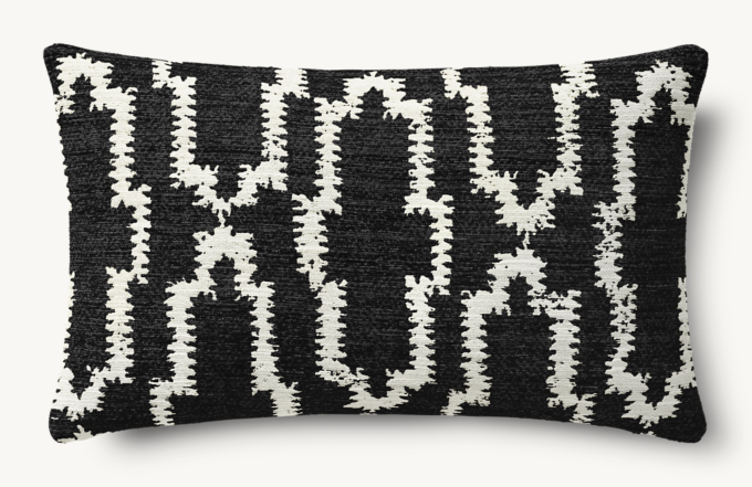 Nazaré Block Print Outdoor Pillow Cover - Lumbar  