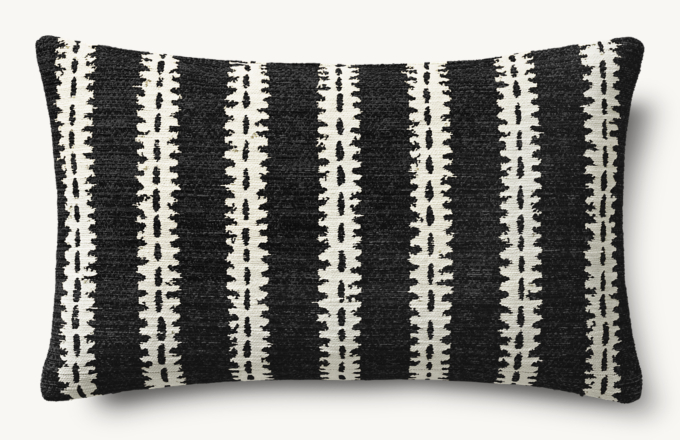 Nazaré Notched Stripe Outdoor Pillow Cover - Lumbar  