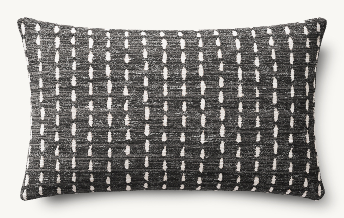 Nazaré Stitched Stripe Outdoor Pillow Cover - Lumbar  