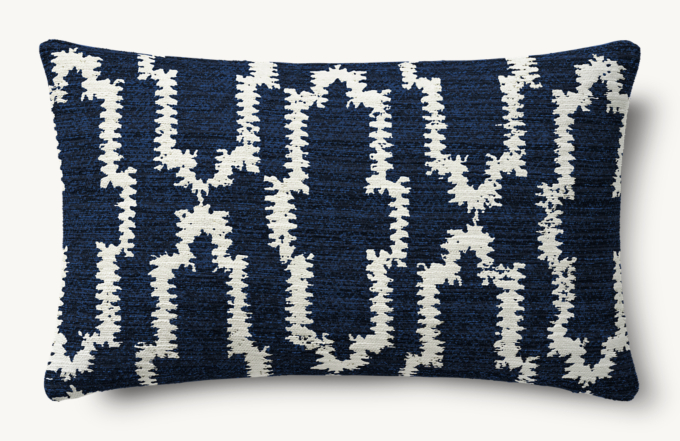 Nazaré Block Print Outdoor Pillow Cover - Lumbar  